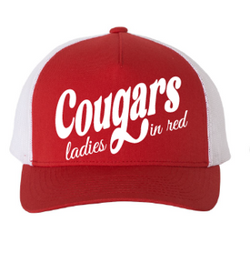 Cougars Ladies in Red Script Snapback